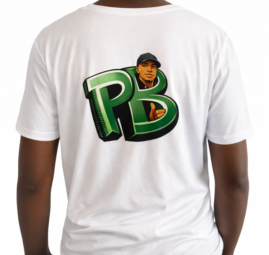 PB - MERCH WHITE GREEN SHIRT(PRE-ORDER-LIMITED DROP)